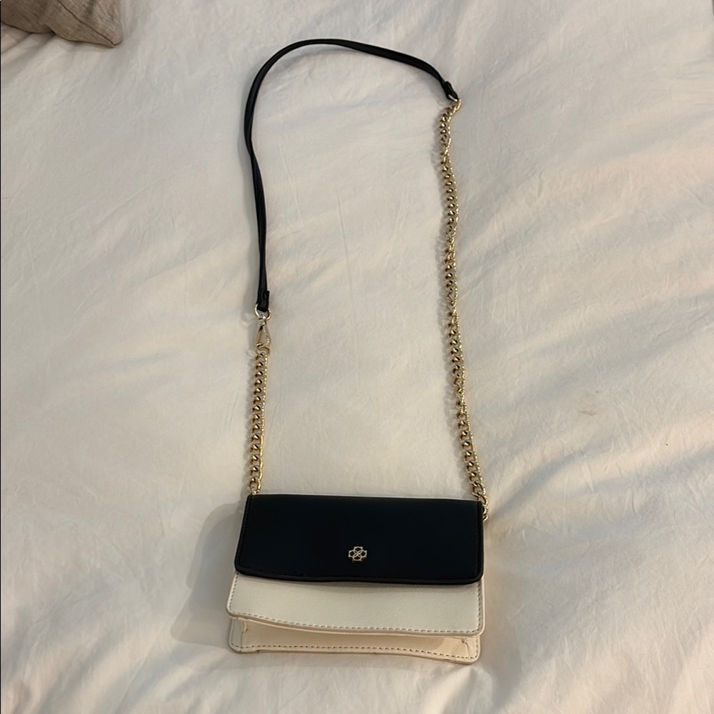 Elegant Black and Cream Crossbody Bag